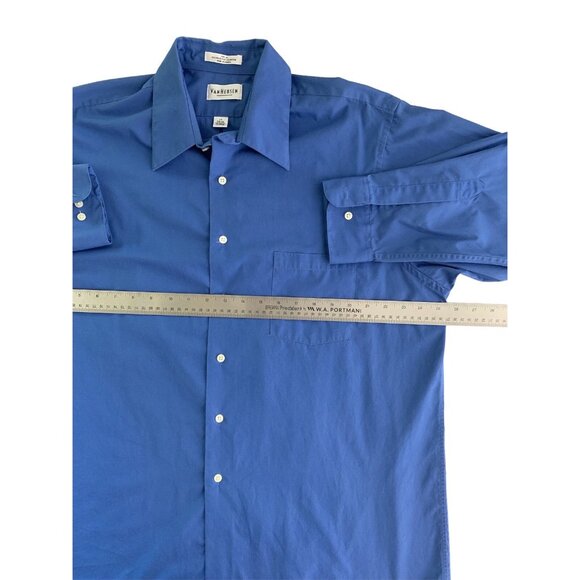 Van Heusen Mens Long Sleeve Button-Up Shirt Blue Size XL 17 34/35 - Picture 8 of 12